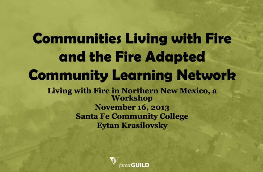 November 2013: Living with Fire in Northern New Mexico: Fire, Forests and Communities
