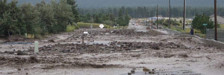 Flooding after fire in Flagstaff, AZ