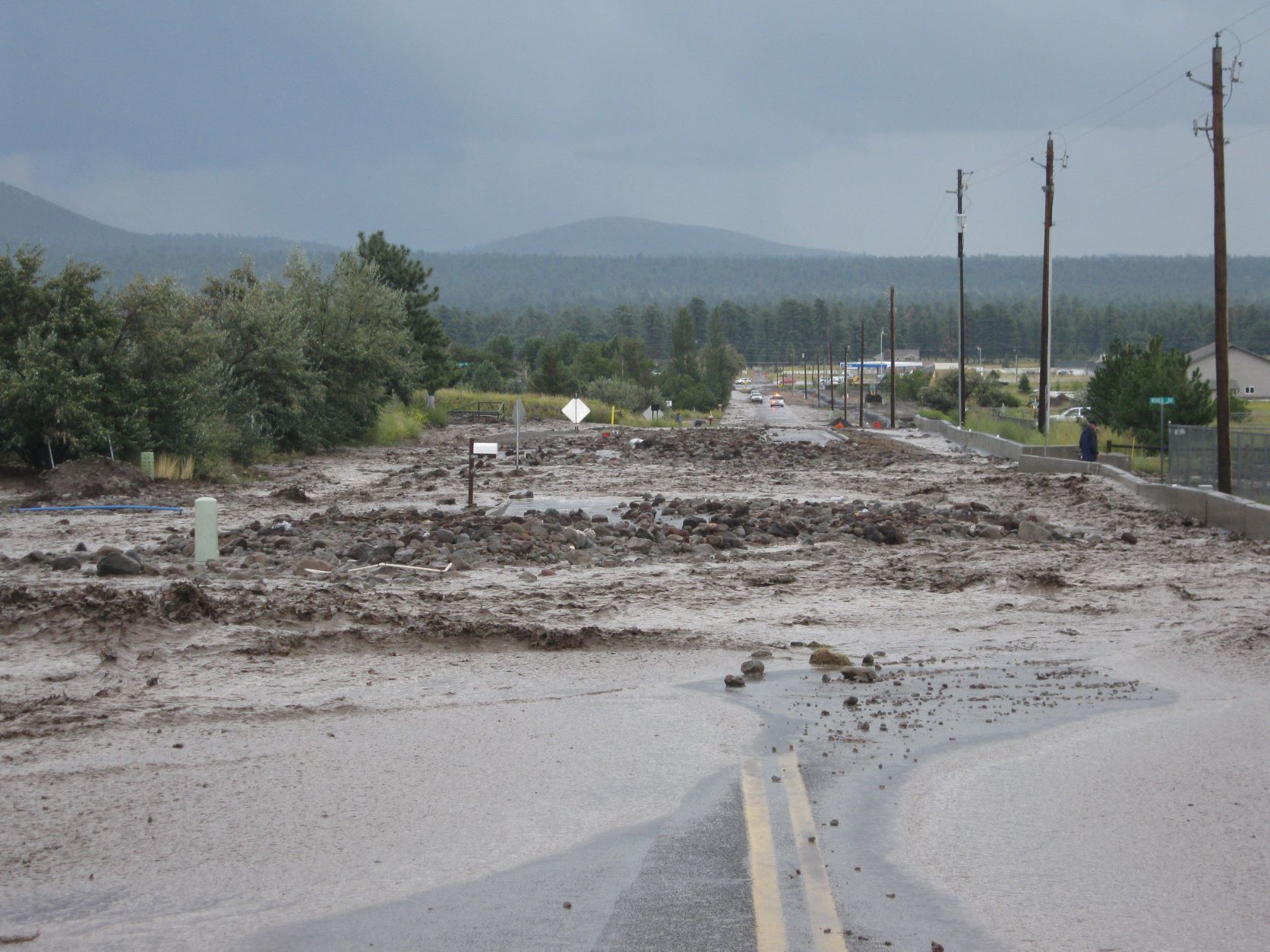 Flooding after fire in Flagstaff, AZ