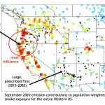 Map of the Western US showing places that contribute most to air quality emissions