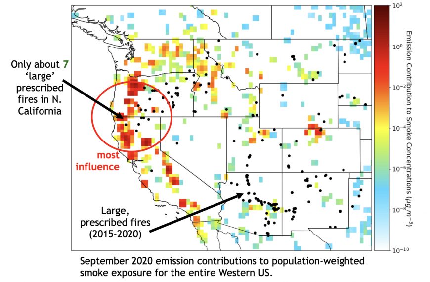 Map of the Western US showing places that contribute most to air quality emissions