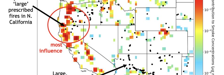 Map of the Western US showing places that contribute most to air quality emissions